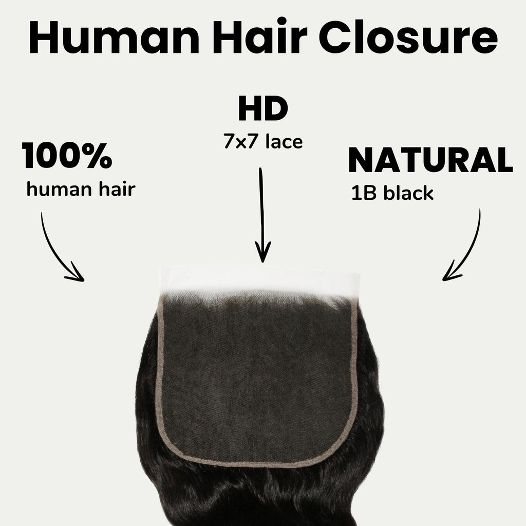 Loose Wave 7x7 HD Lace Human Hair Closure - Private Label