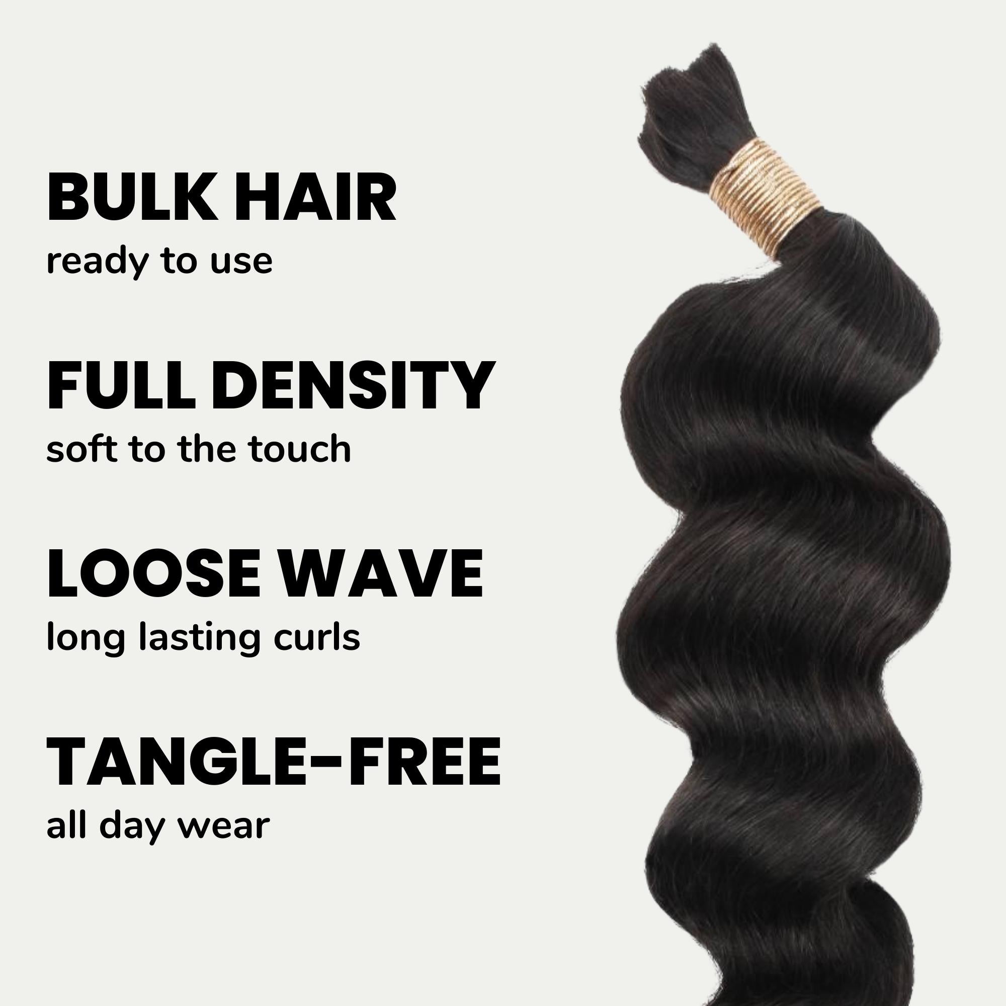 Loose Wave Bulk 100% Human Braiding Hair - Private Label