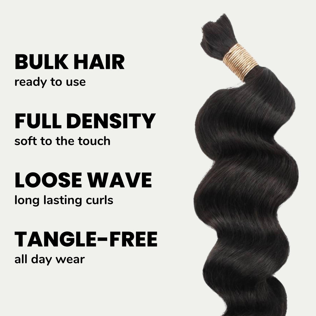 Loose Wave Bulk 100% Human Braiding Hair - Private Label
