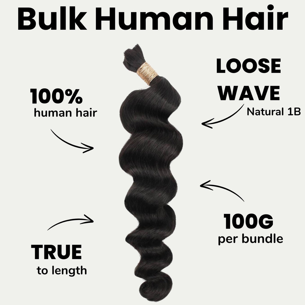 Loose Wave Bulk 100% Human Braiding Hair - Private Label