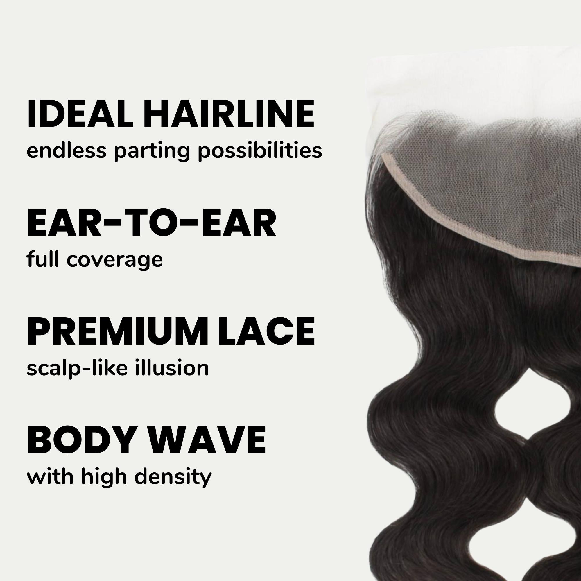 Malaysian Body Wave 13x4 Transparent Lace Human Hair Frontal - Private Label