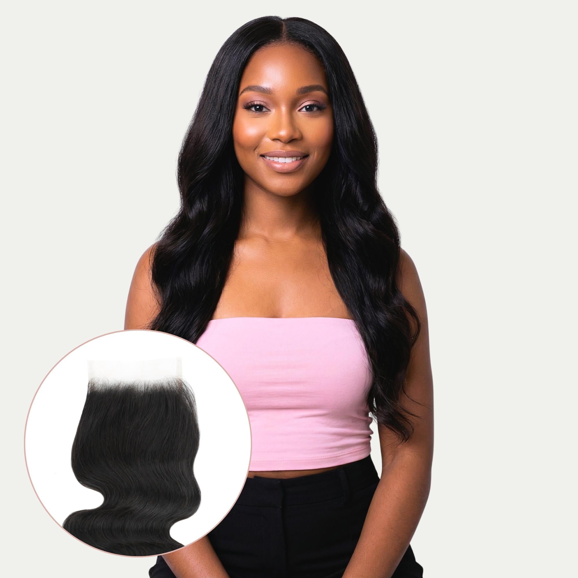Malaysian Body Wave 4x4 Transparent Lace Human Hair Closure - Private Label