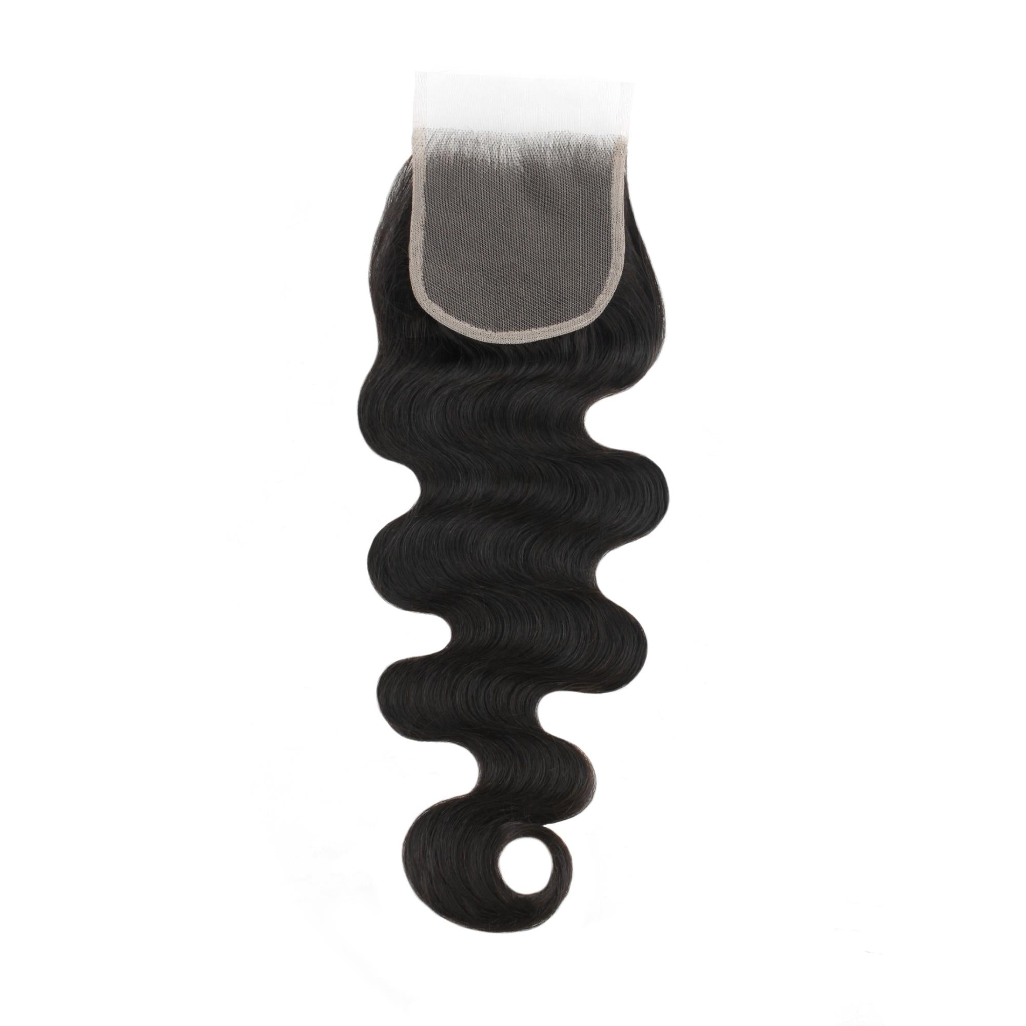 Malaysian Body Wave 4x4 Transparent Lace Human Hair Closure - Private Label