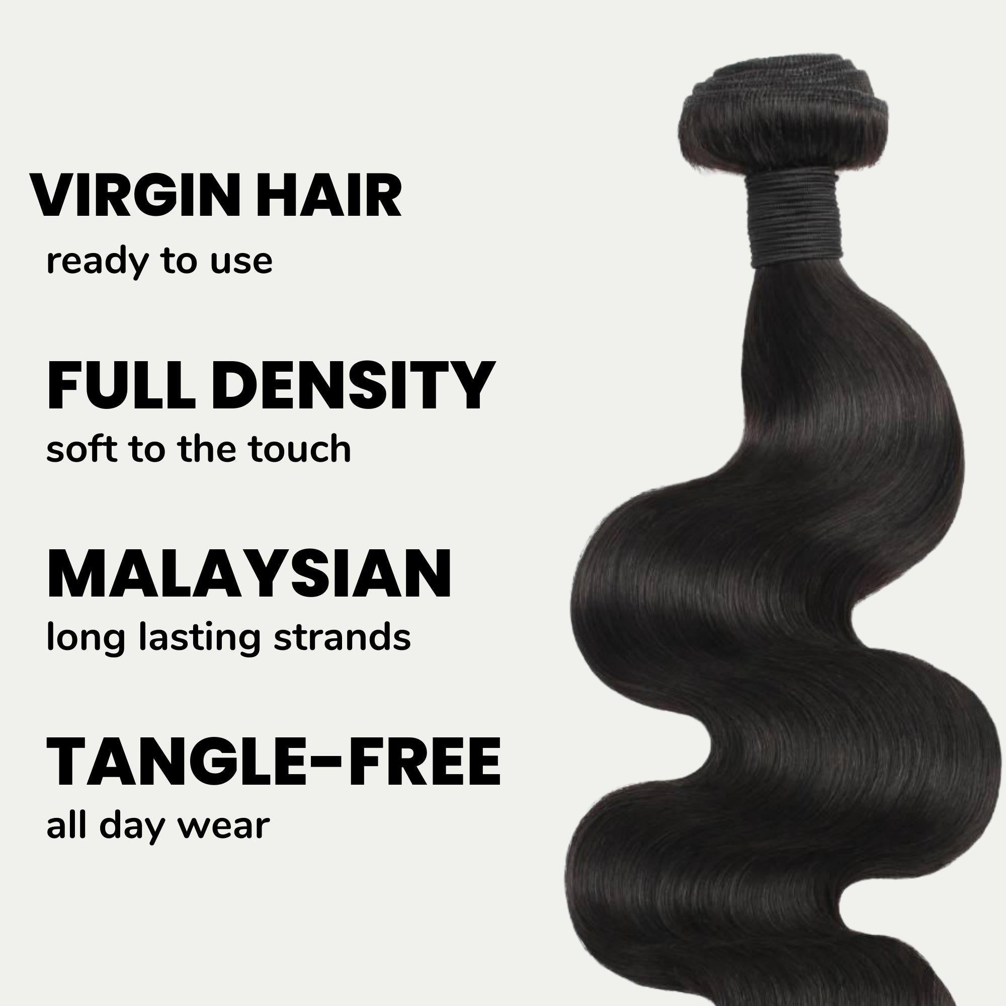 Malaysian Body Wave 100% Human Hair Bundles - Private Label