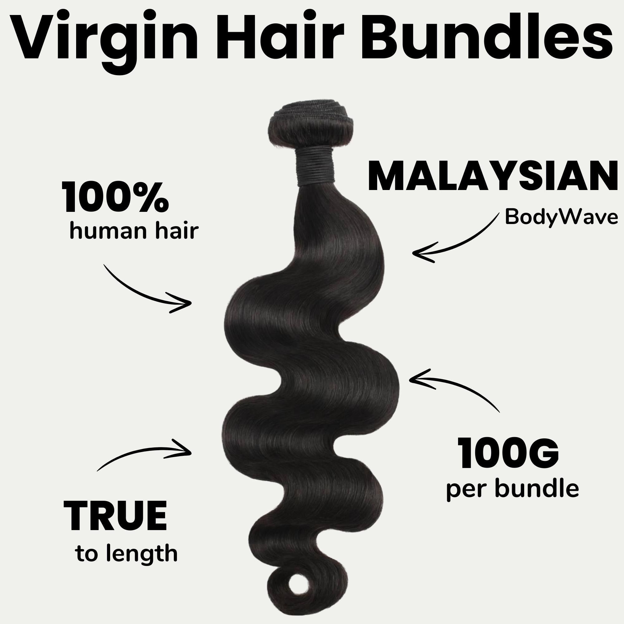 Malaysian Body Wave 100% Human Hair Bundles - Private Label