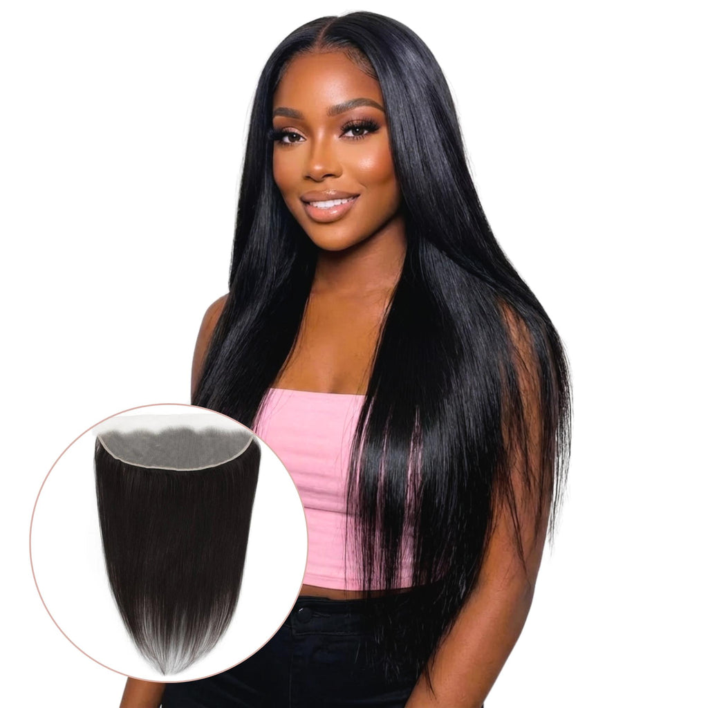 Malaysian Straight 13x4 Transparent Lace Human Hair Frontal - Private Label