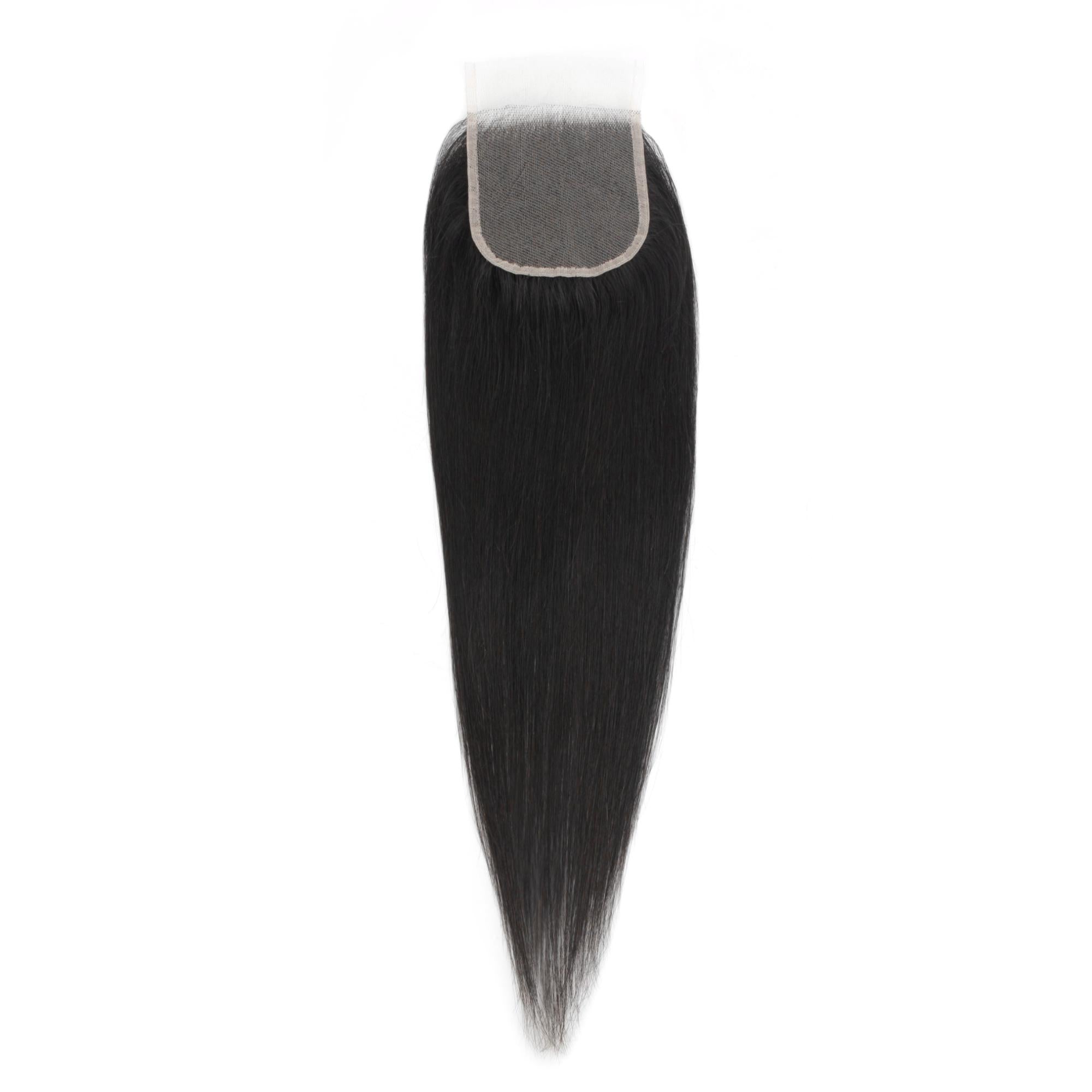 Malaysian Straight 4x4 Transparent Lace Human Hair Closure - Private Label