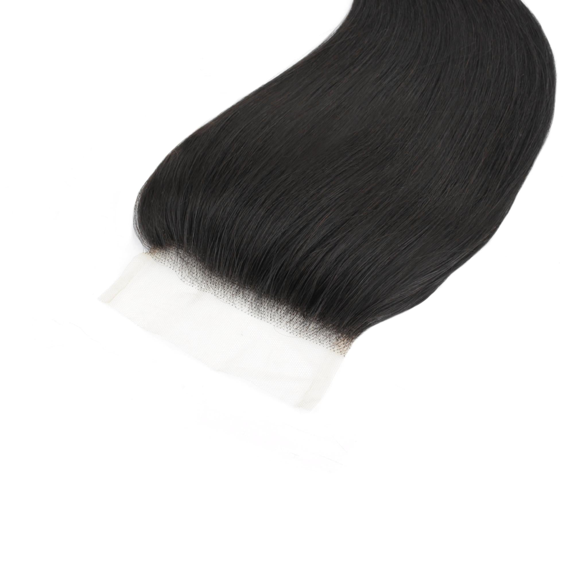 Malaysian Straight 4x4 Transparent Lace Human Hair Closure - Private Label