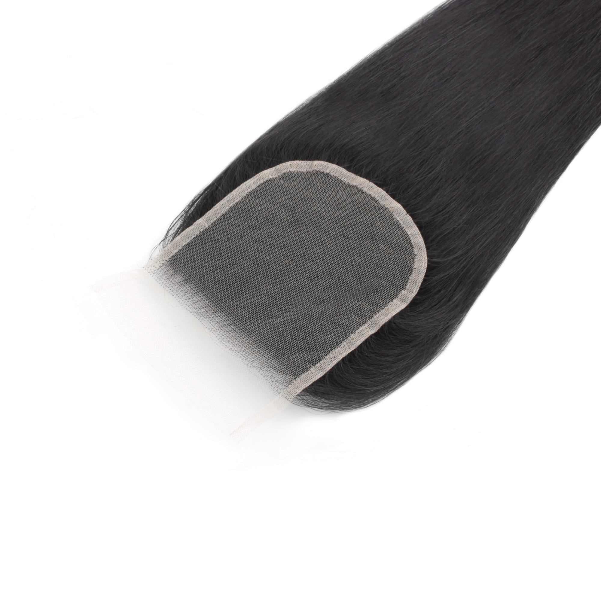 Malaysian Straight 4x4 Transparent Lace Human Hair Closure - Private Label