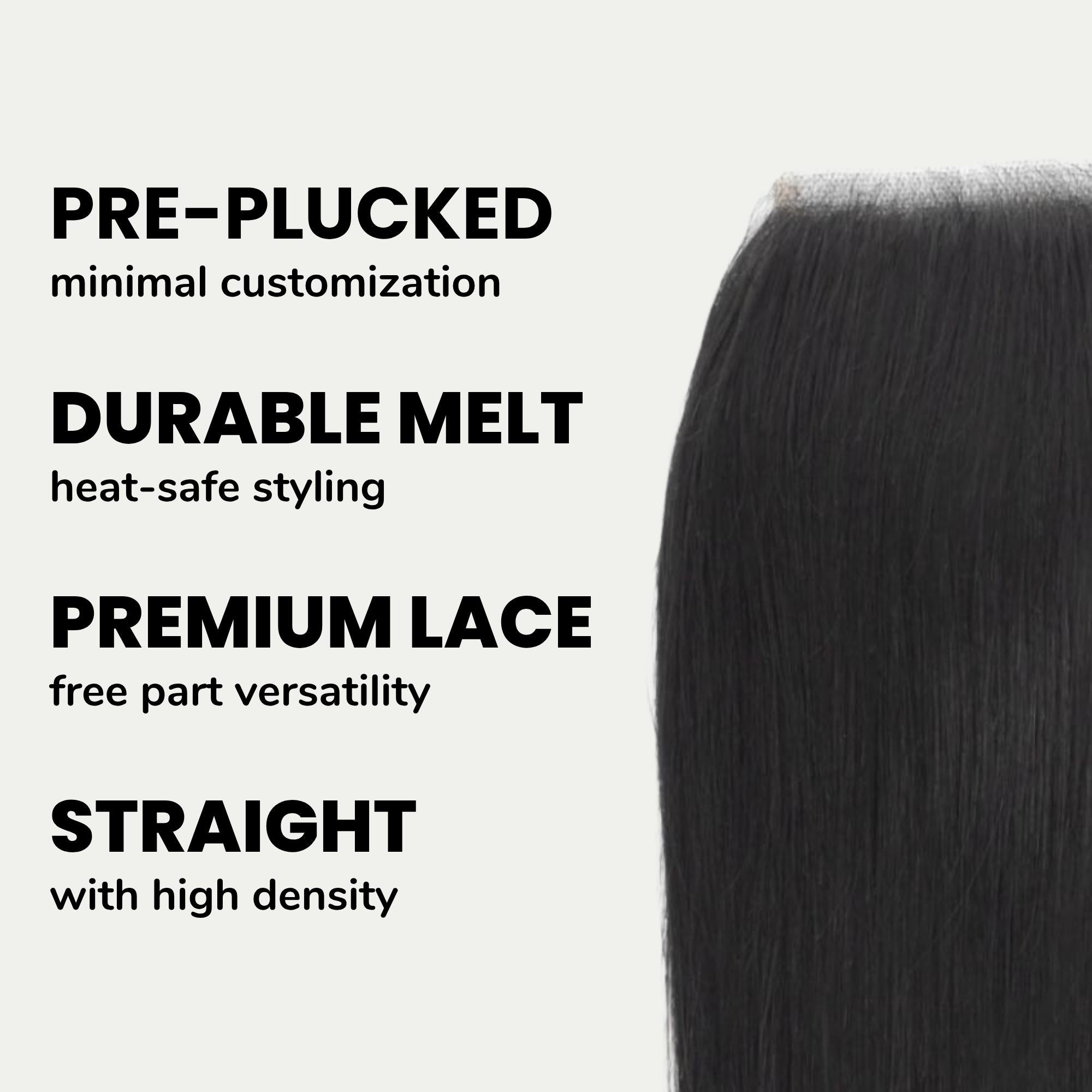 Malaysian Straight 4x4 Transparent Lace Human Hair Closure