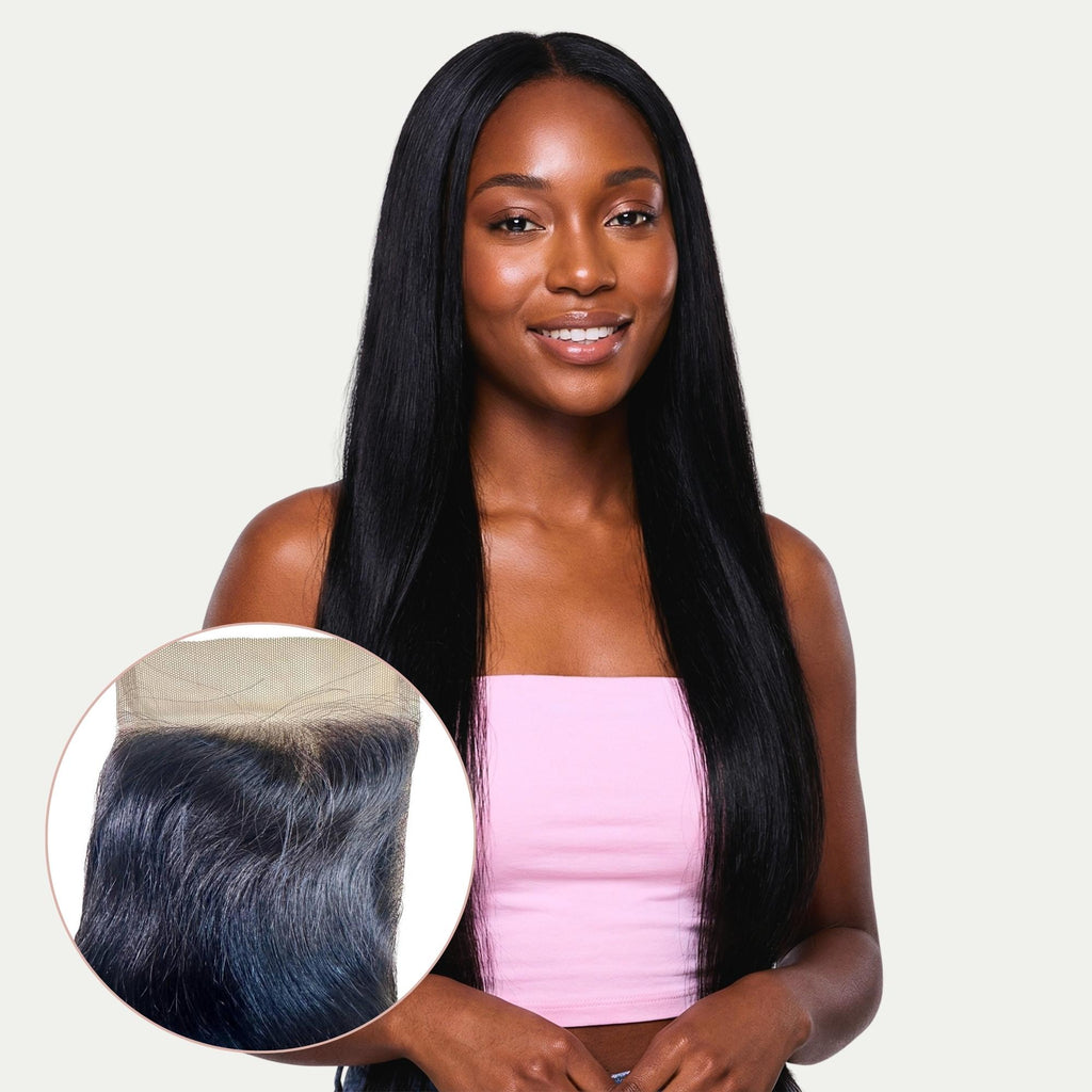 Malaysian Straight 4x4 Transparent Lace Human Hair Closure - Private Label