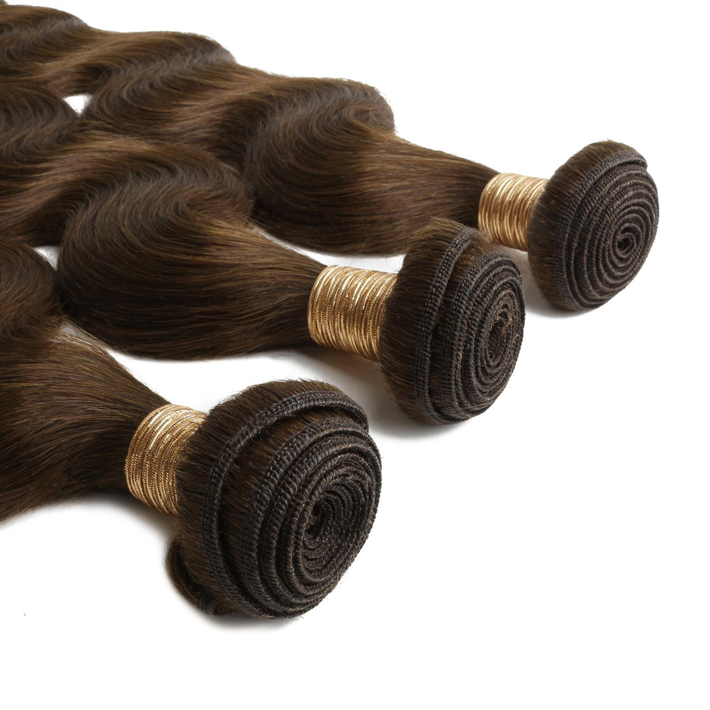 Medium Brown Body Wave 100% Human Hair Bundle Deal - Private Label