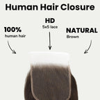 Medium Brown Body Wave 5x5 HD Lace Human Hair Closure - Private Label