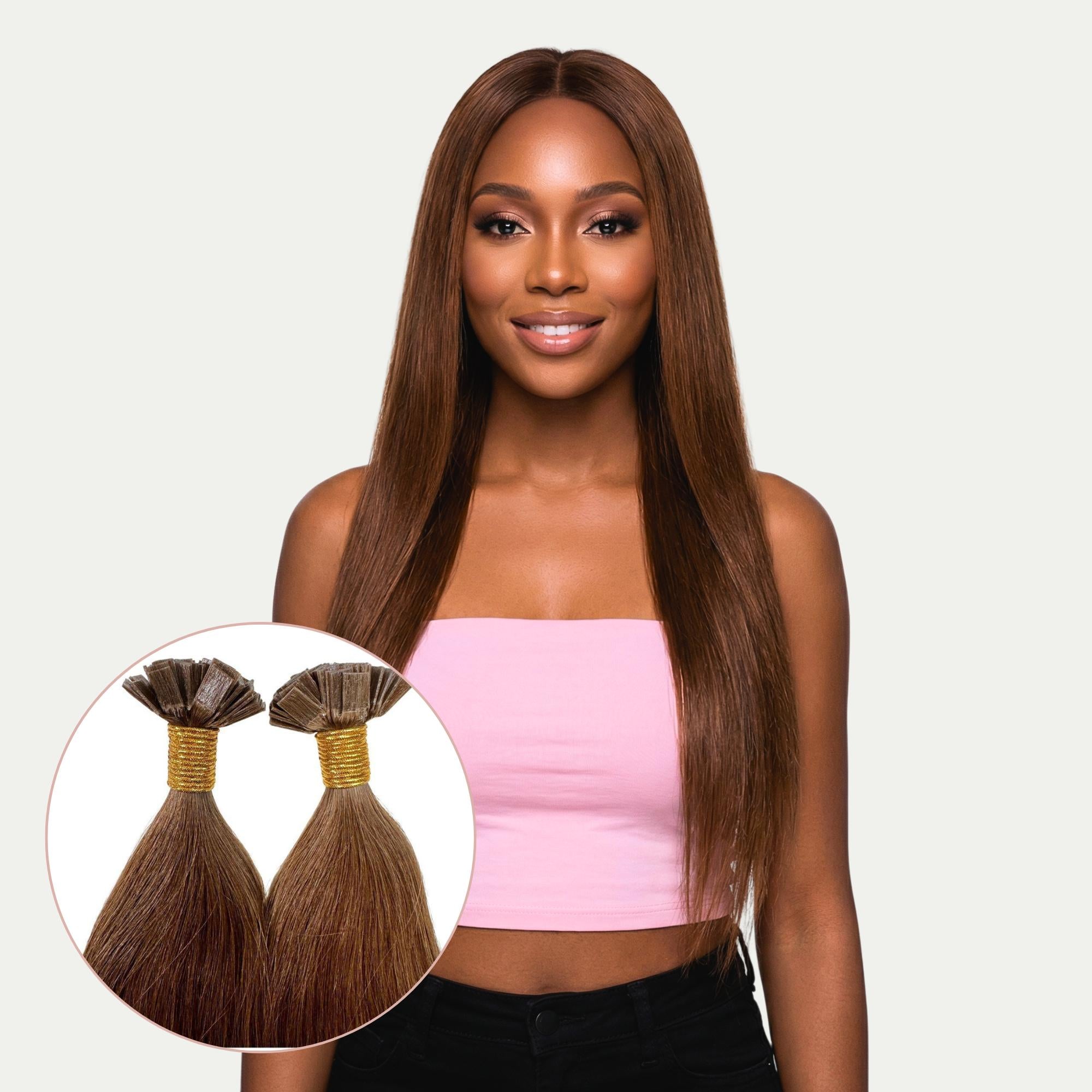 Medium Brown Straight Flat - Tip - Private Label