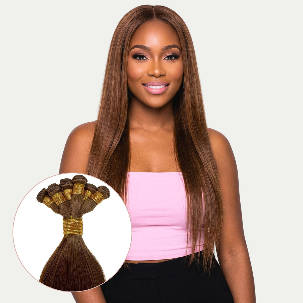 Medium Brown Straight Handtied Wefts - Private Label