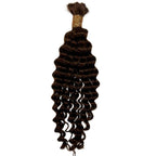 Medium Brown Deep Wave Color 4 Bulk 100% Human Braiding Hair - Private Label