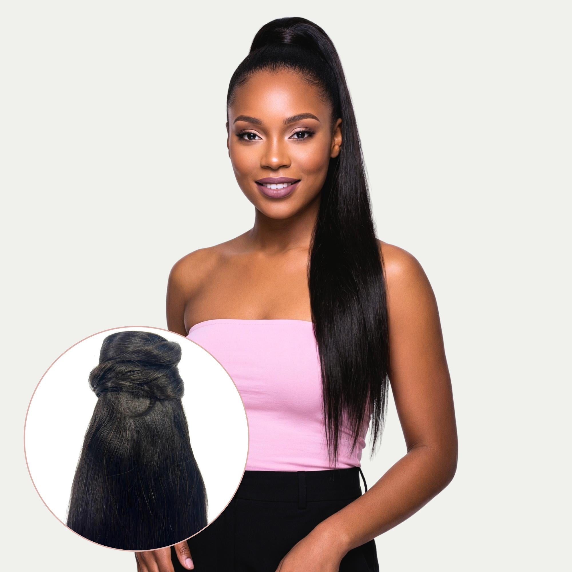 Natural Black 100% Human Hair Ponytail Extension - Private Label