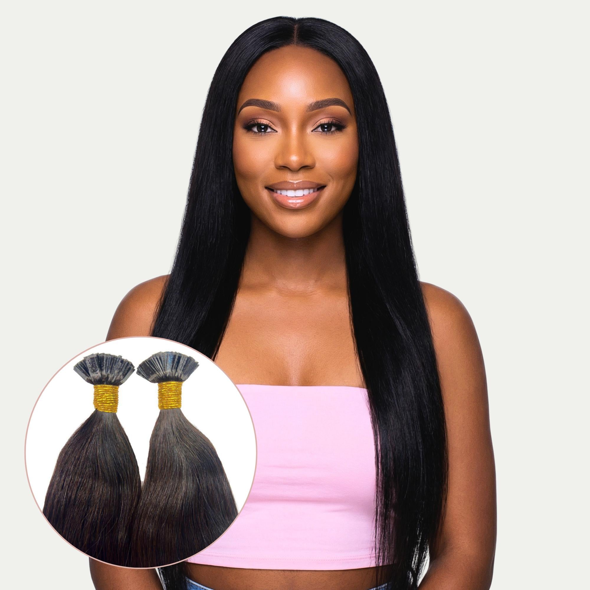 Natural Black Straight Flat - Tip - Private Label