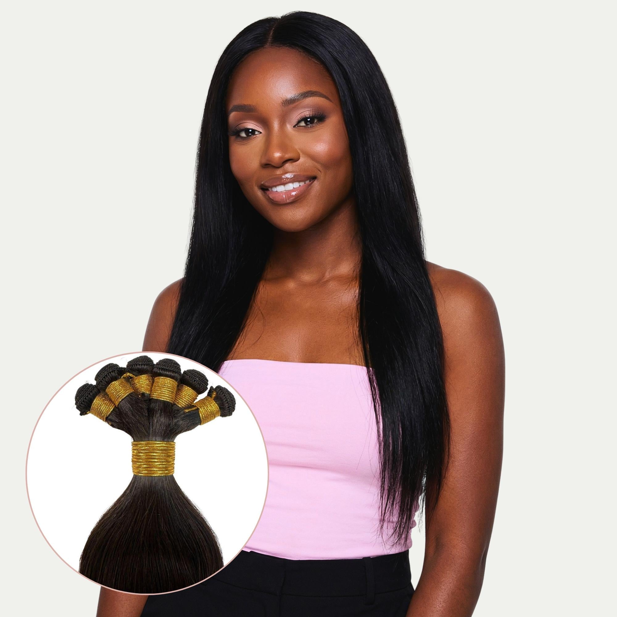 Natural Black Straight Handtied Wefts - Private Label