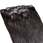 Invisible Straight 100% Human Hair Natural Black Clip - Ins - Private Label