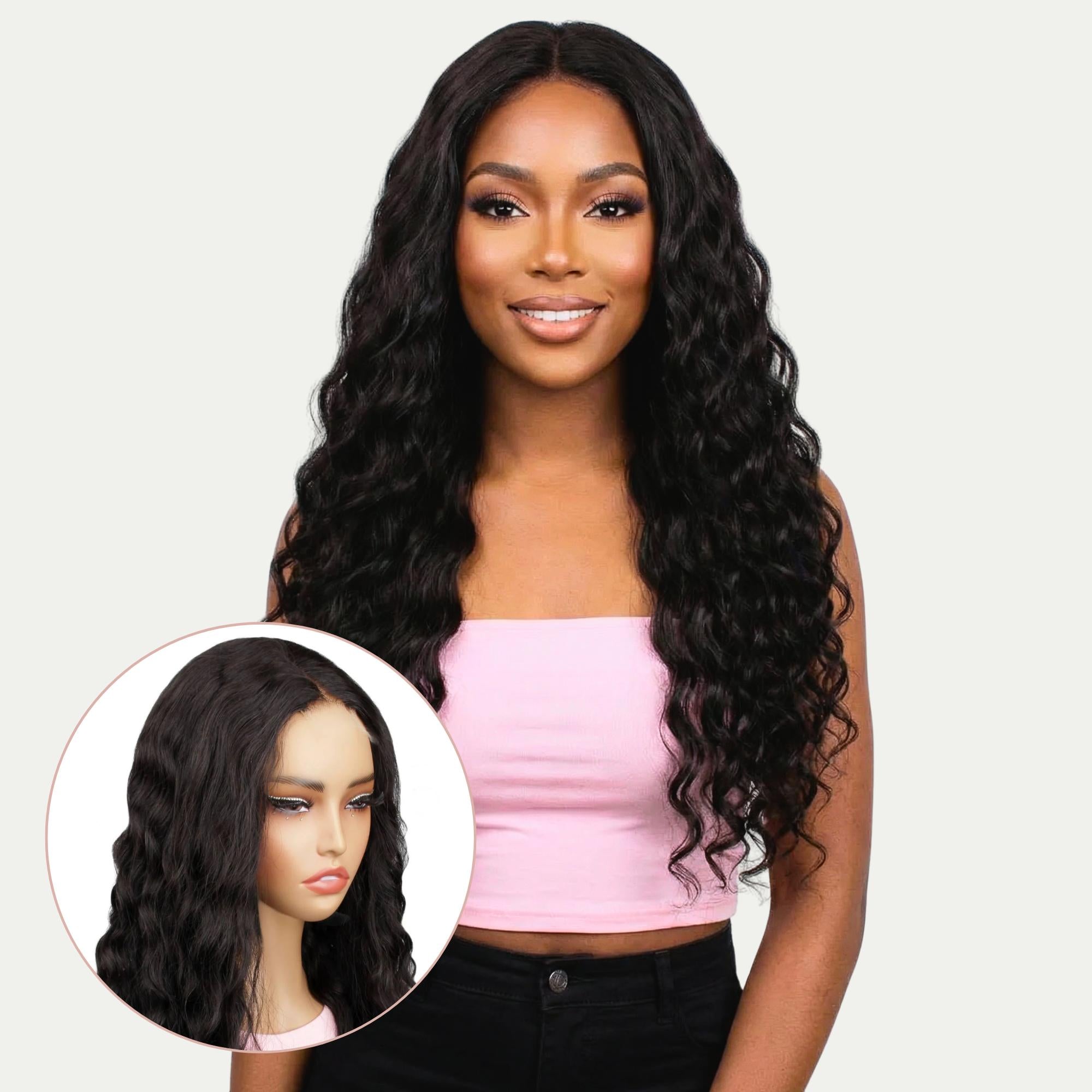 Natural Wave 2x6 HD Lace Closure 100% Human Hair Glueless Wig - Private Label