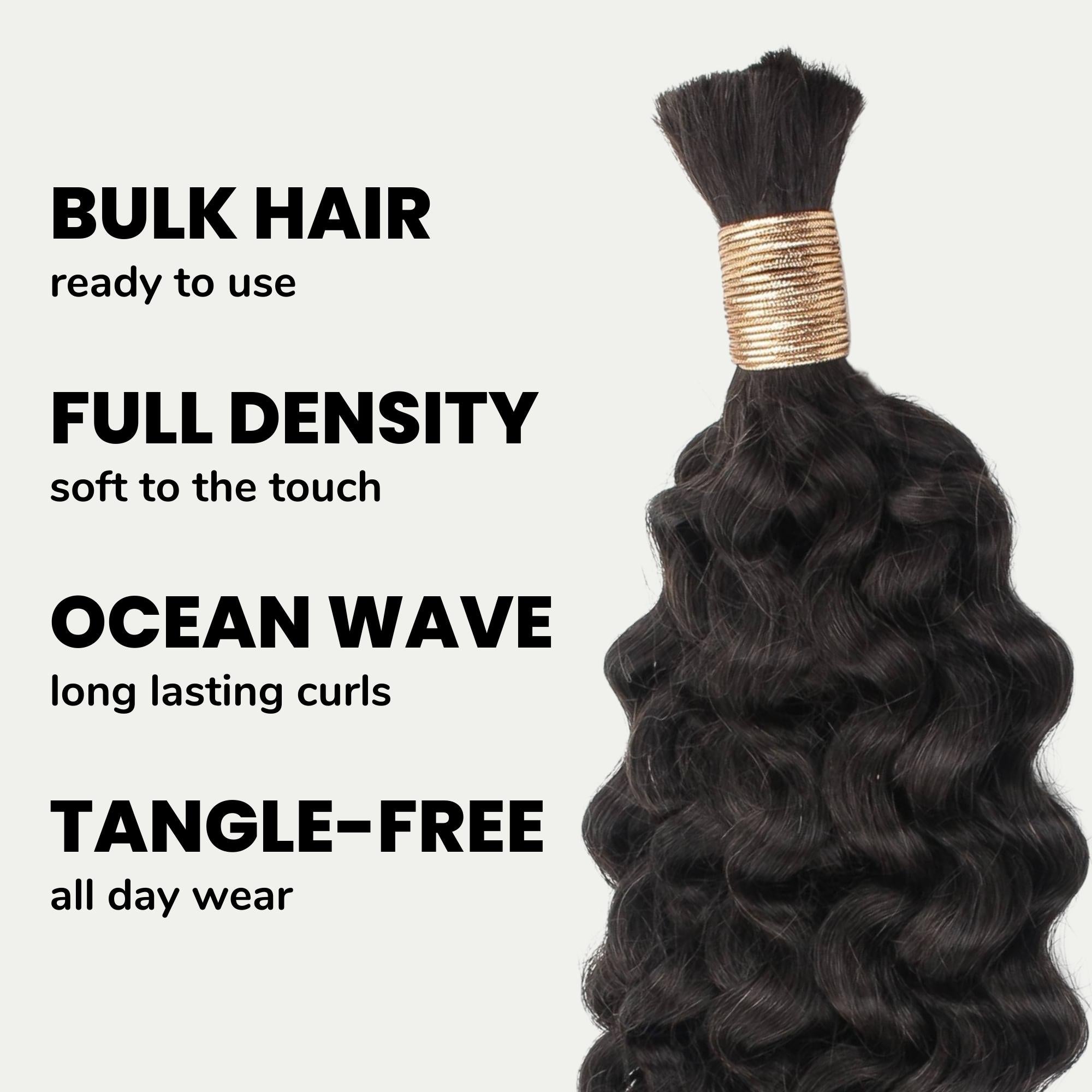 Ocean Wave Bulk 100% Human Braiding Hair - Private Label