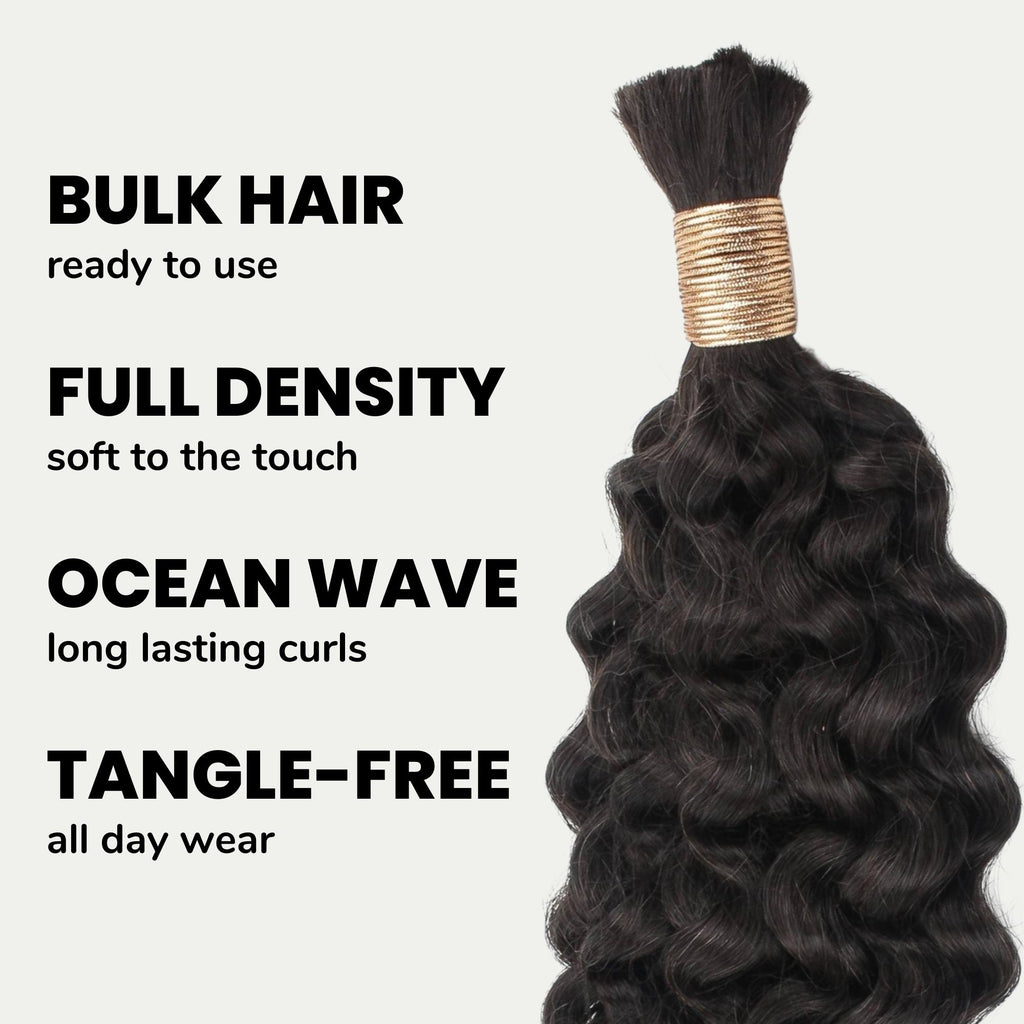 Ocean Wave Bulk 100% Human Braiding Hair - Private Label