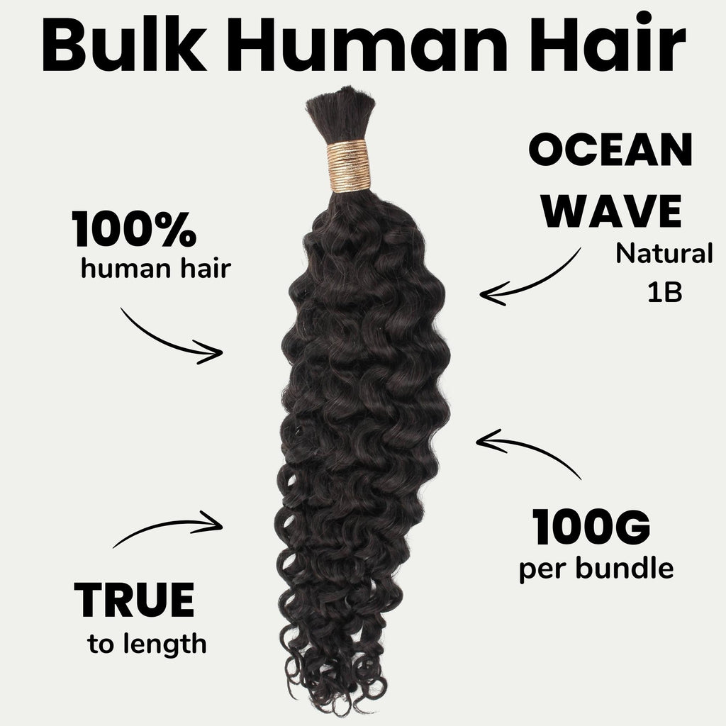 Ocean Wave Bulk 100% Human Braiding Hair - Private Label