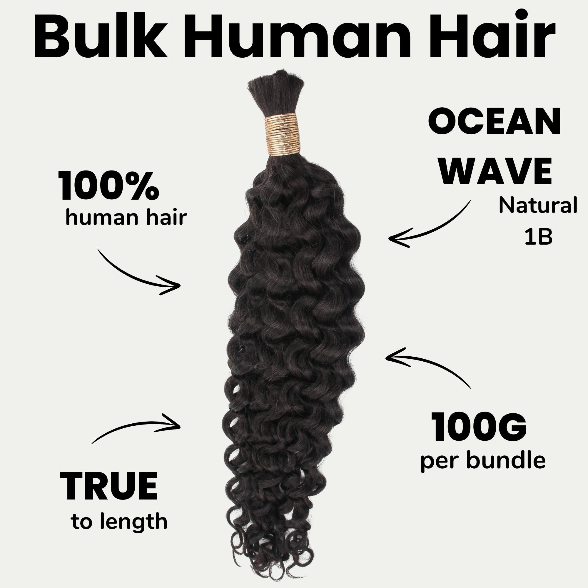 Ocean Wave Bulk 100% Human Braiding Hair - Private Label