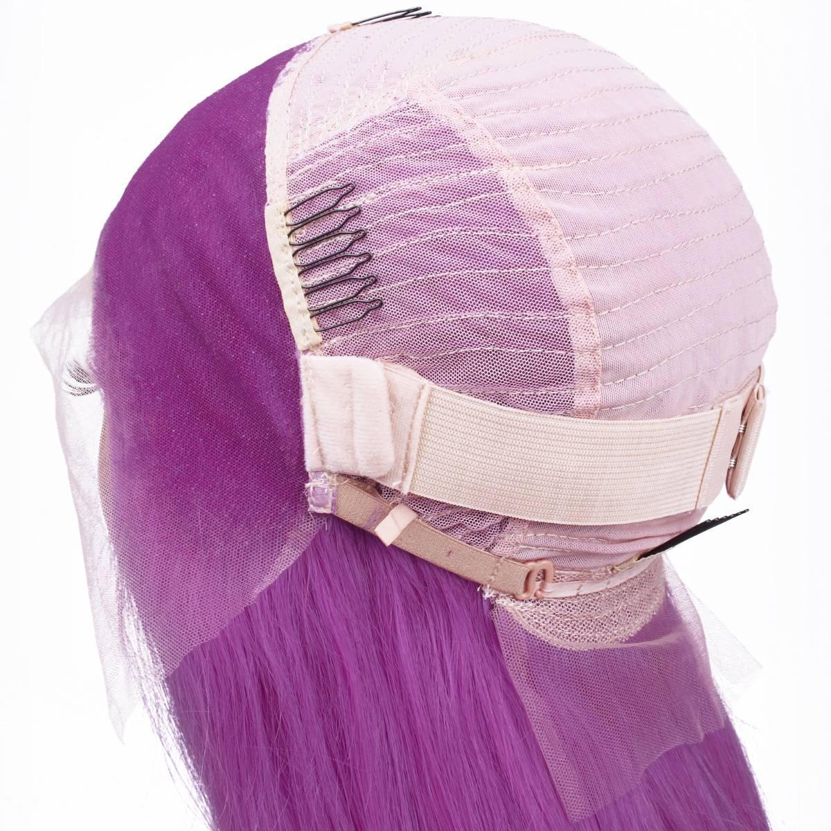 Purple Straight 13x4 Transparent Lace Front Wig - Private Label