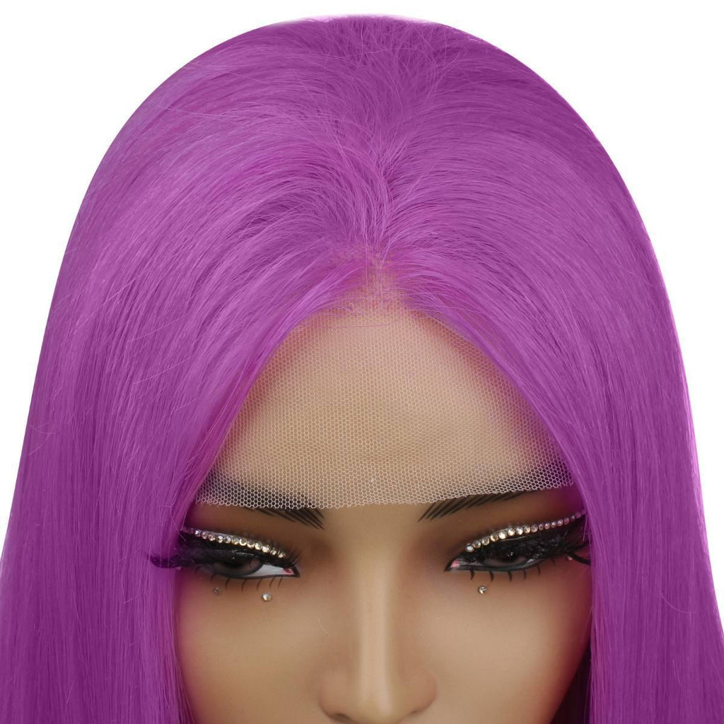 Purple Straight 13x4 Transparent Lace Front Wig - Private Label