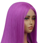 Purple Straight 13x4 Transparent Lace Front Wig - Private Label