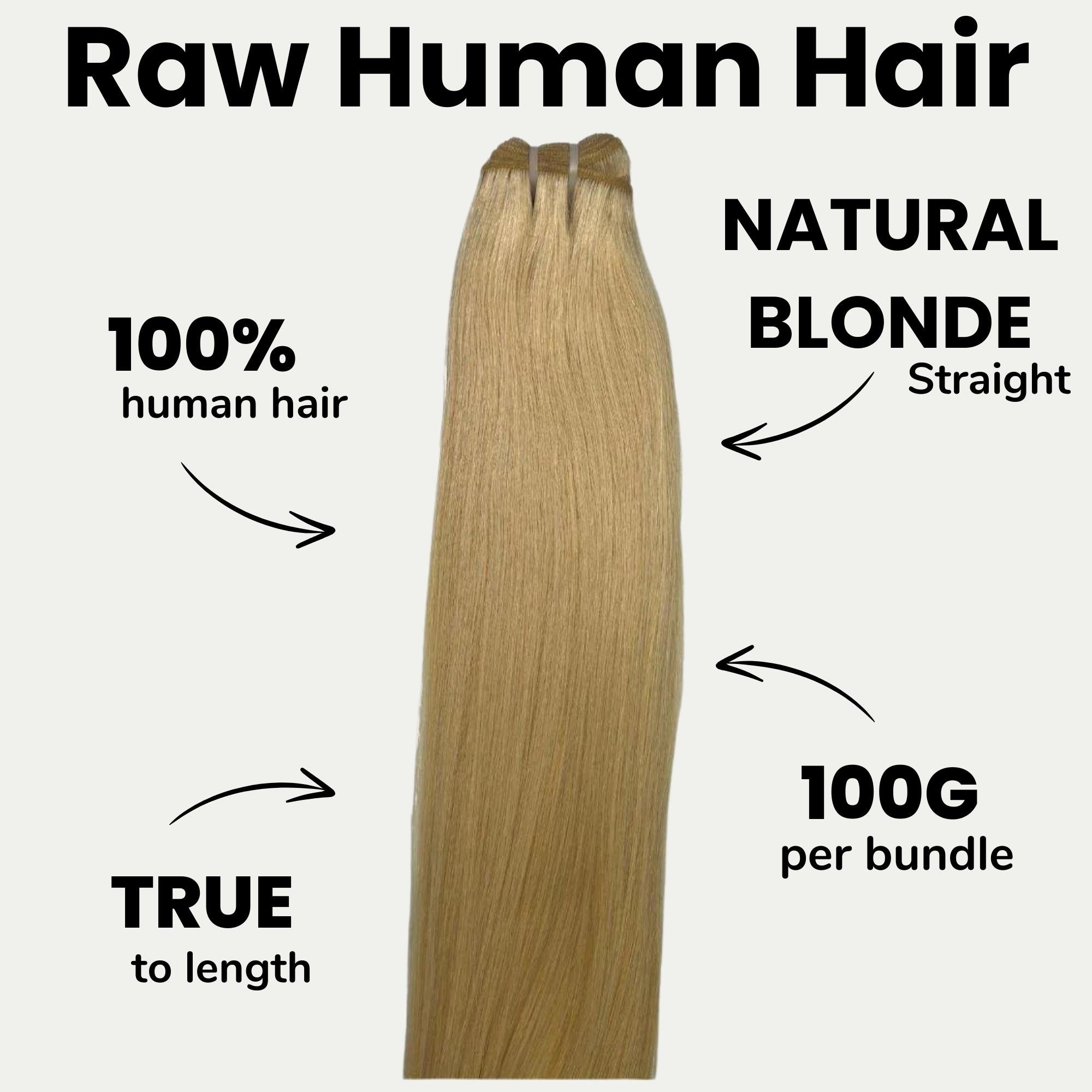 Raw Blonde Straight 100% Human Hair Bundles - Private Label