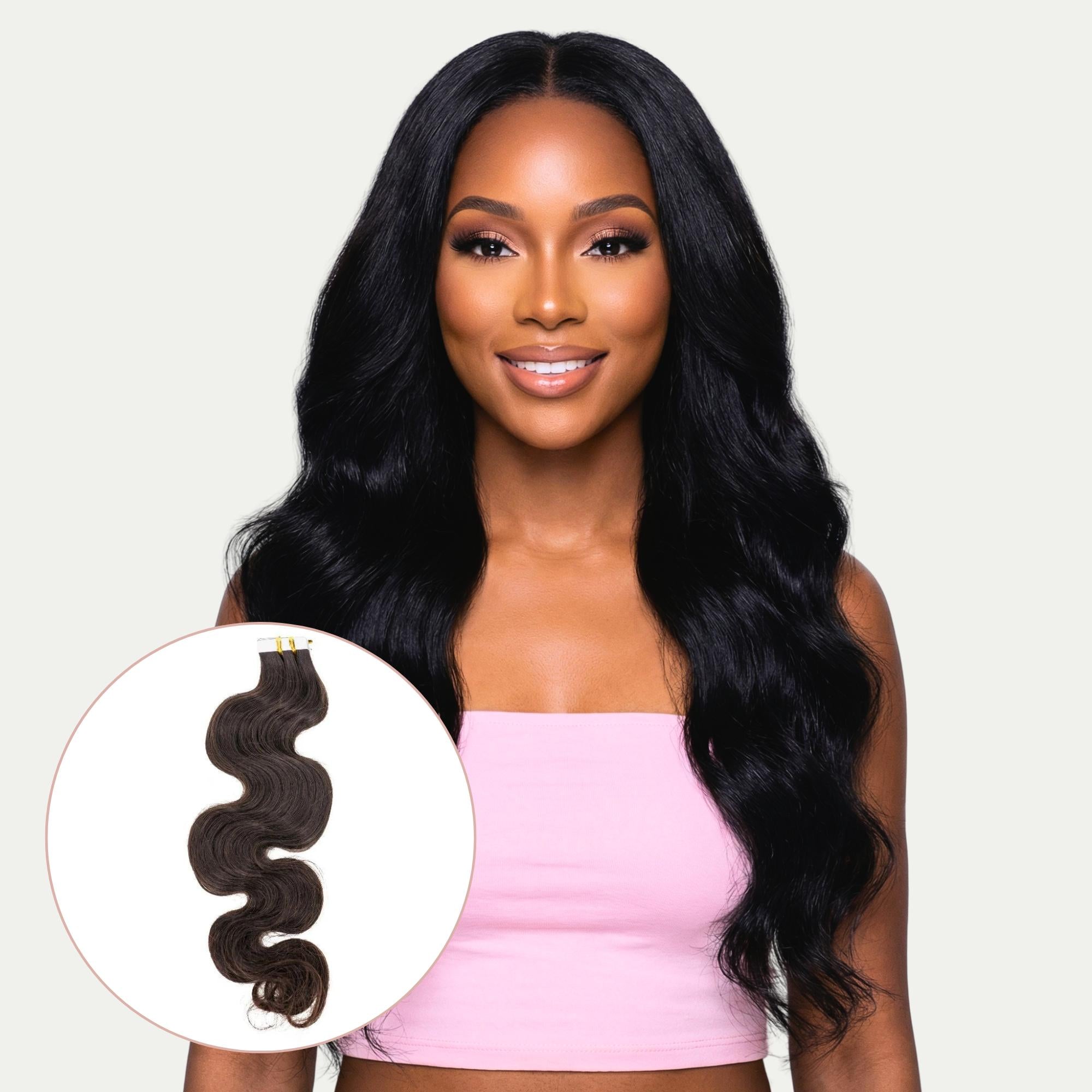 Raw Body Wave 100% Human Hair Tape In Extensions - Private Label