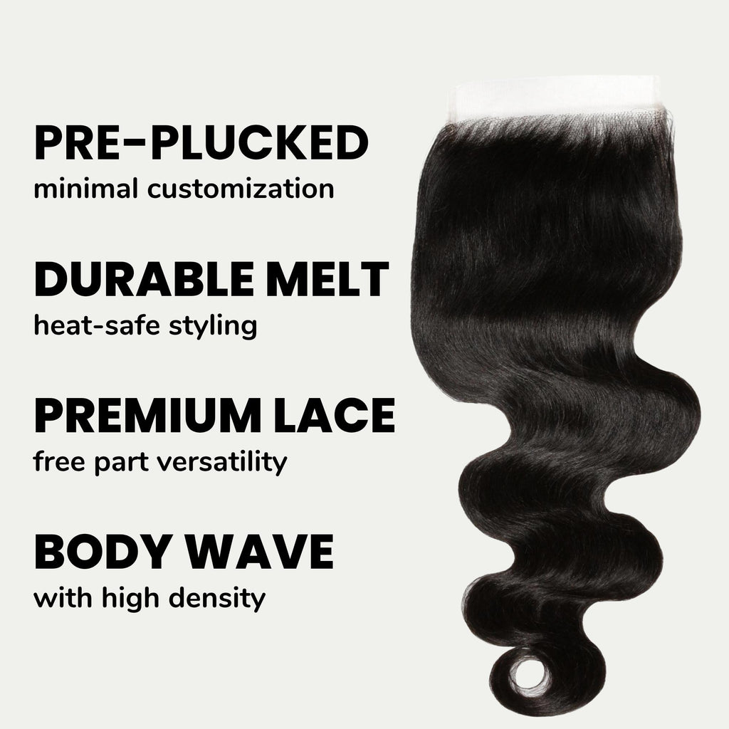 Raw Body Wave 5x5 HD Lace Human Hair Closure - Private Label
