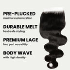 Raw Body Wave 5x5 HD Lace Human Hair Closure - Private Label