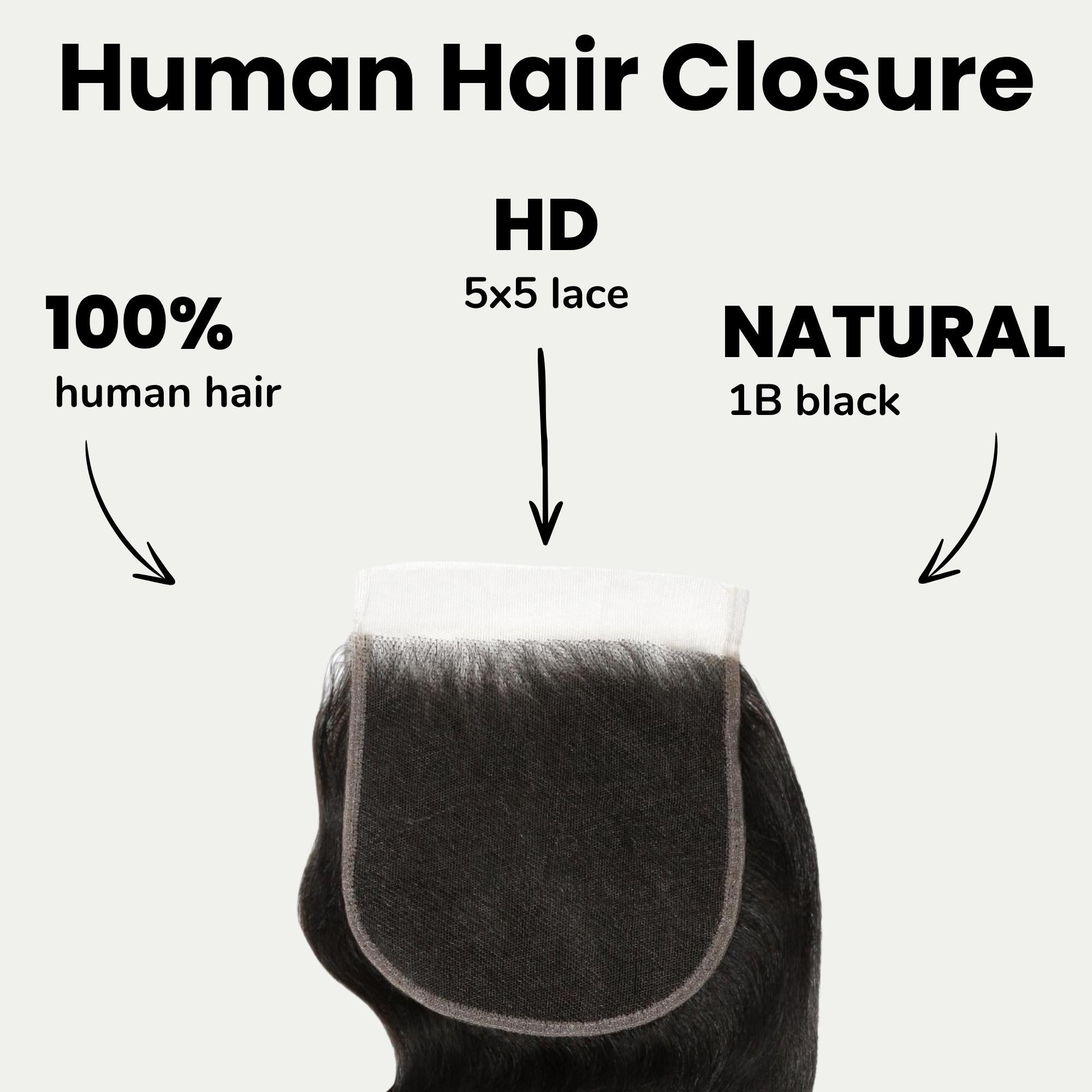 Raw Body Wave 5x5 HD Lace Human Hair Closure - Private Lael