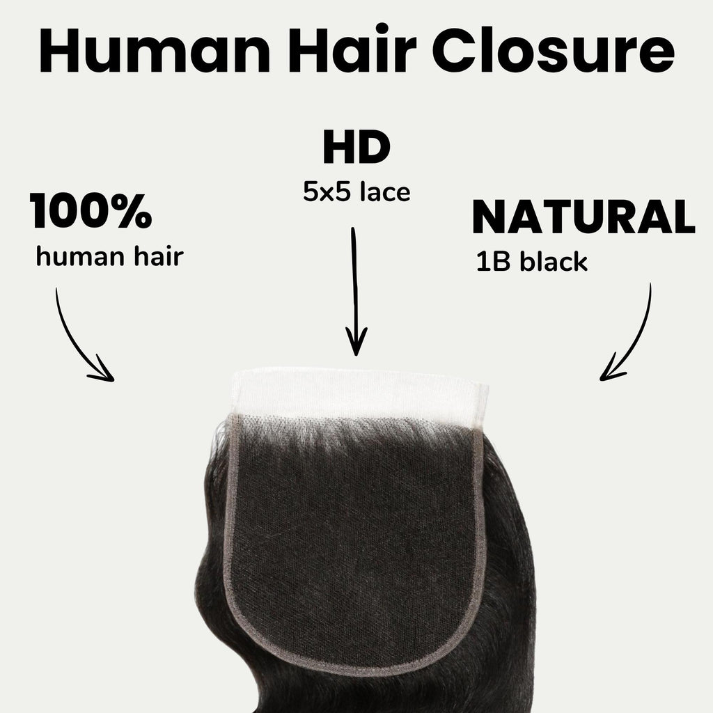 Raw Body Wave 5x5 HD Lace Human Hair Closure - Private Label