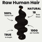 Raw Brazilian Body Wave 100% Human Hair Bundle Deal - Private Label