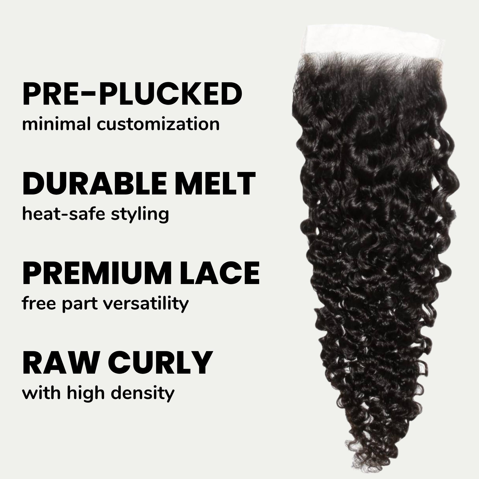 Raw Burmese Curly 5x5 HD Lace Human Hair Closure - Private Label