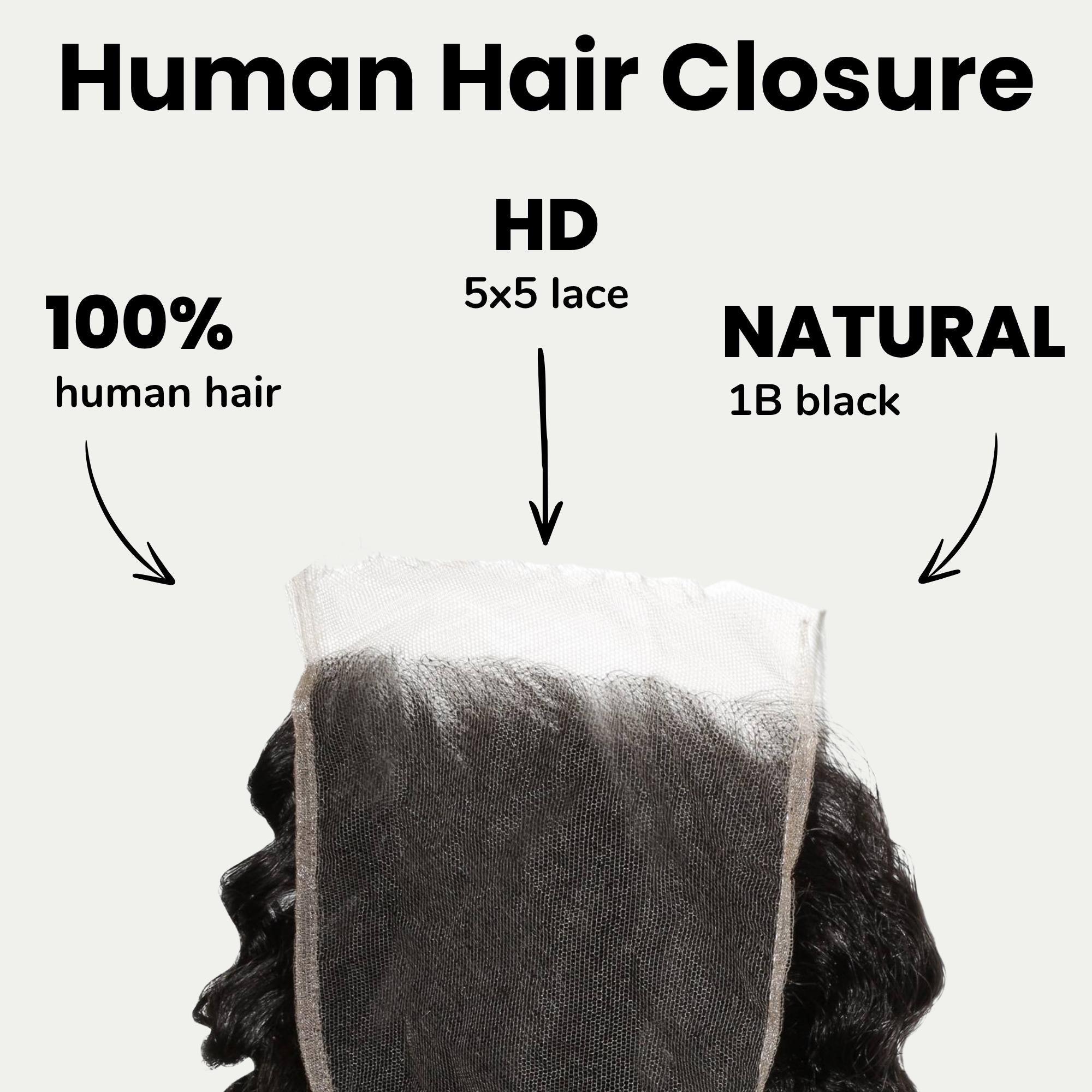 Raw Burmese Curly 5x5 HD Lace Human Hair Closure - Private Label