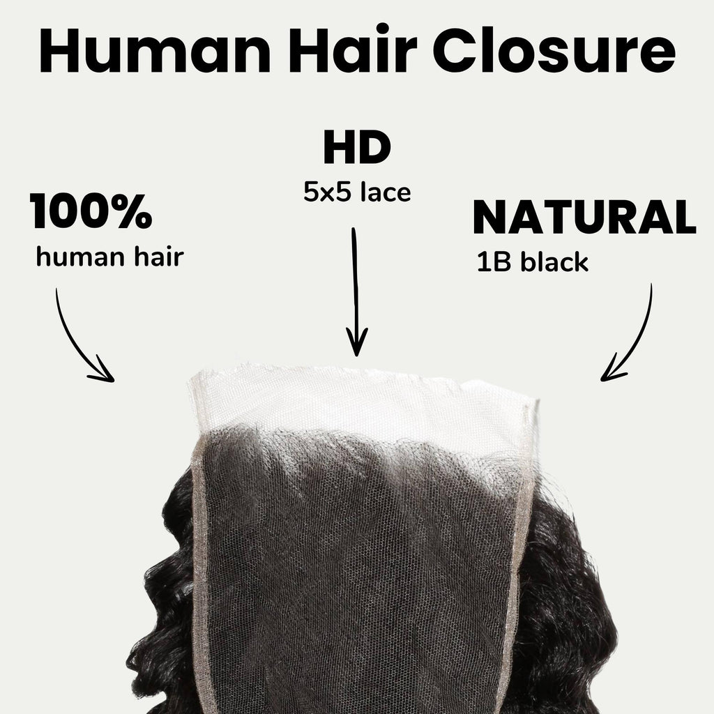 Raw Burmese Curly 5x5 HD Lace Human Hair Closure - Private Label