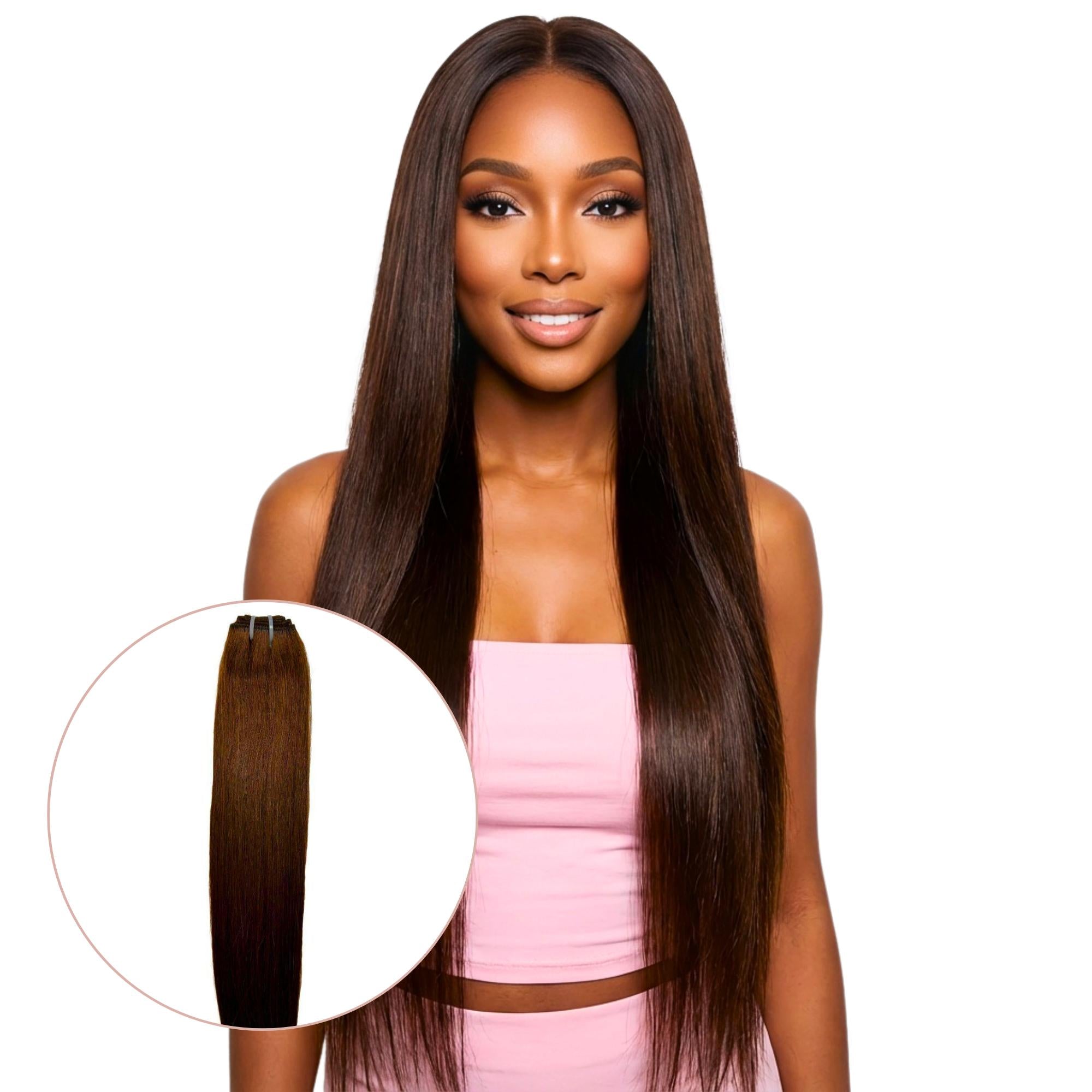 Raw Dark Brown Straight 100% Human Hair Bundles - Private Label