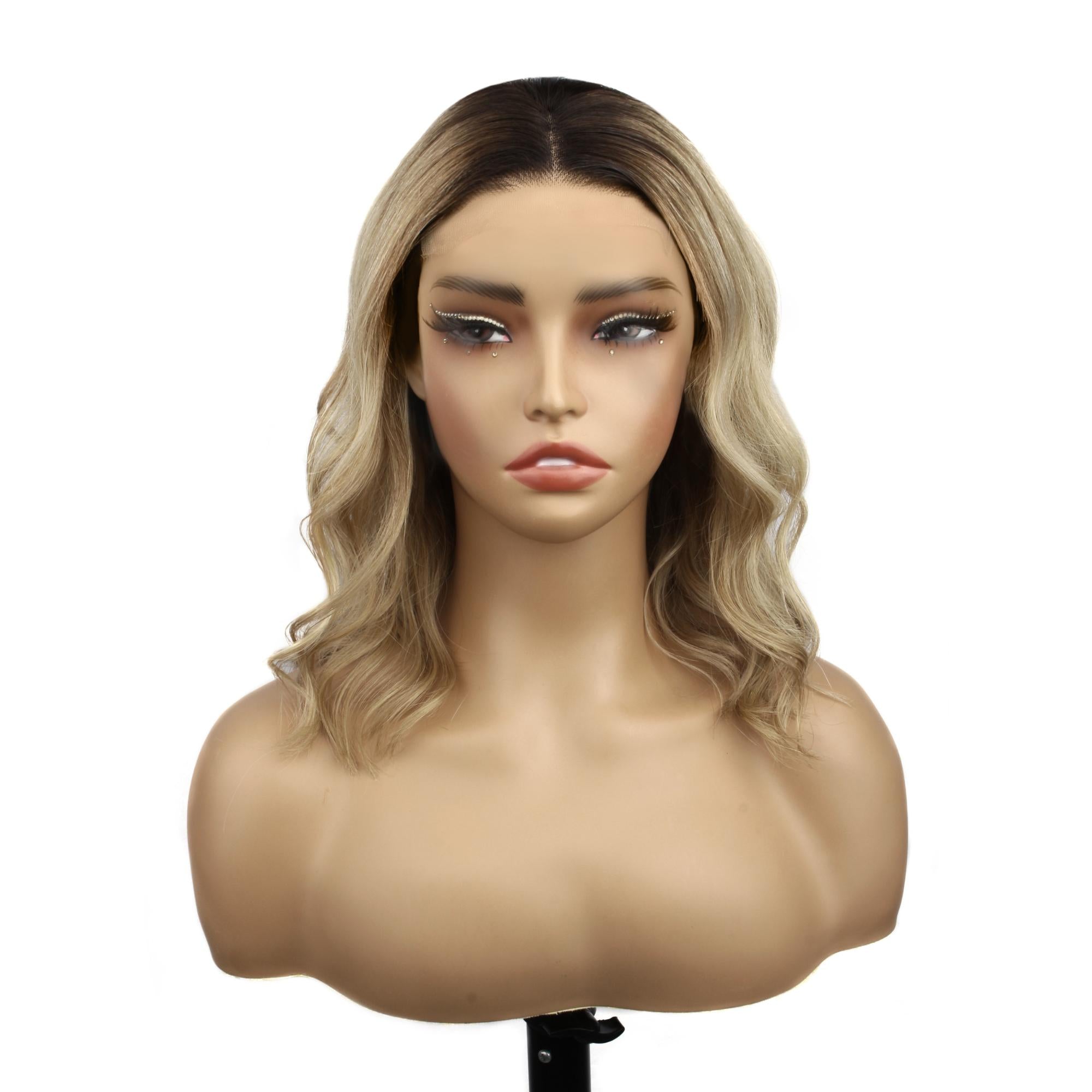 Raw Golden Wave Glueless 5x5 HD Lace Professionally Colored 100% Human Hair Closure Bob Wig - Private Label