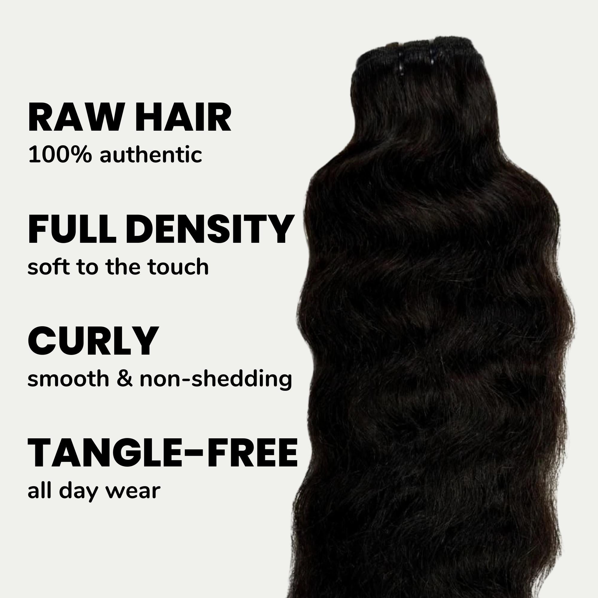Raw Indian Curly 100% Human Hair Bundle Deal - Private Label
