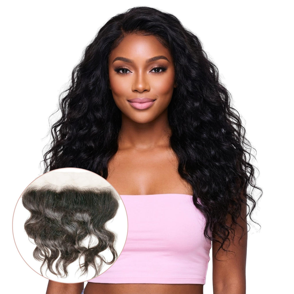 Raw Indian Curly 13x4 Transparent Lace 100% Human Hair Frontal - Private Label