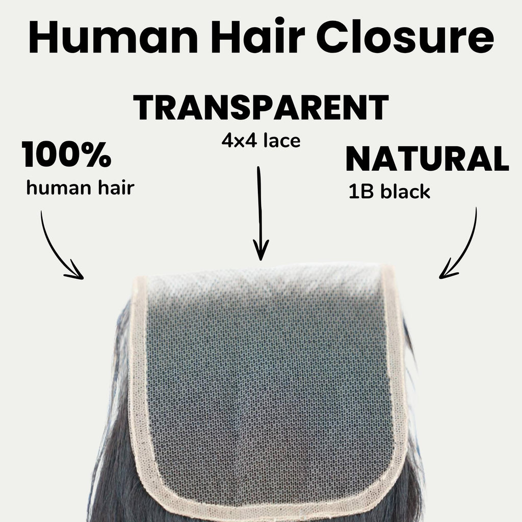 Raw Indian Curly 4x4 Transparent Lace 100% Human Hair Closure - Private Label