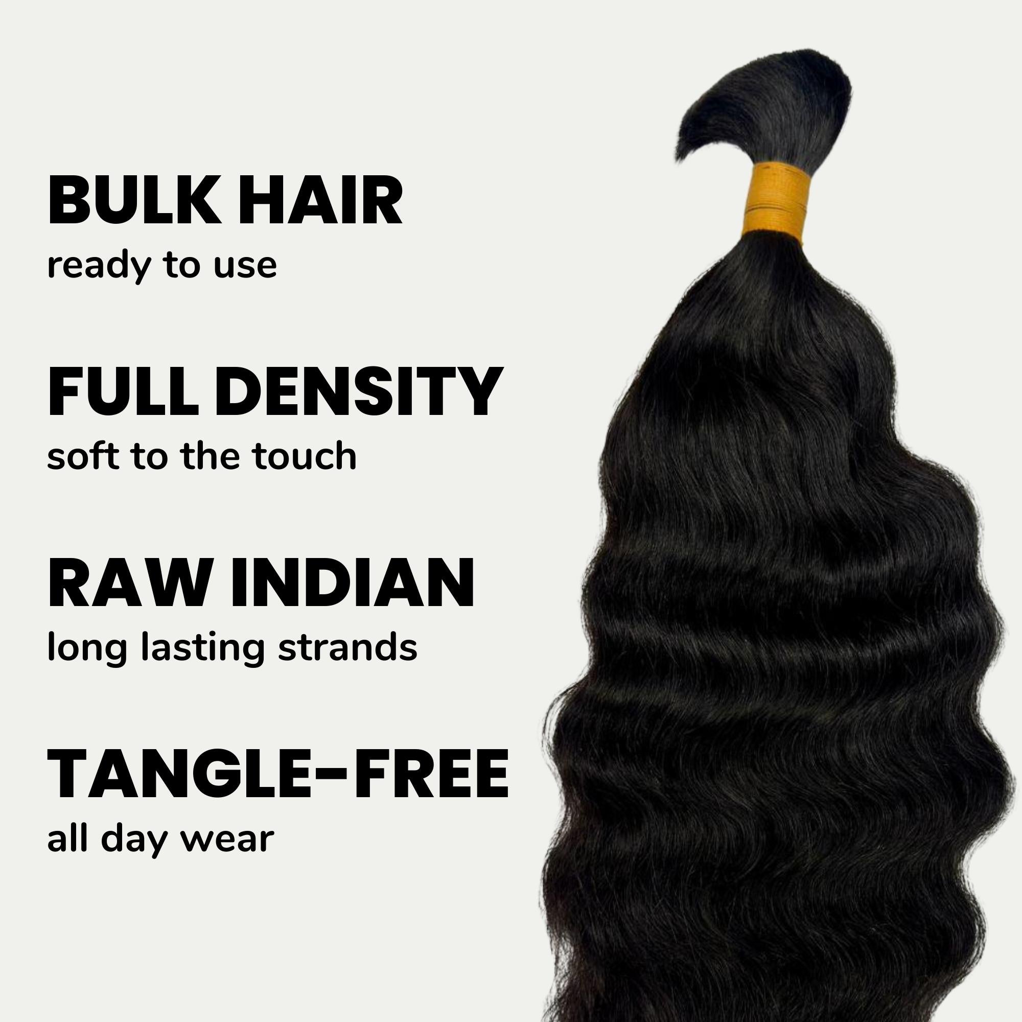 Raw Indian Curly Bulk 100% Human Braiding Hair - Private Label
