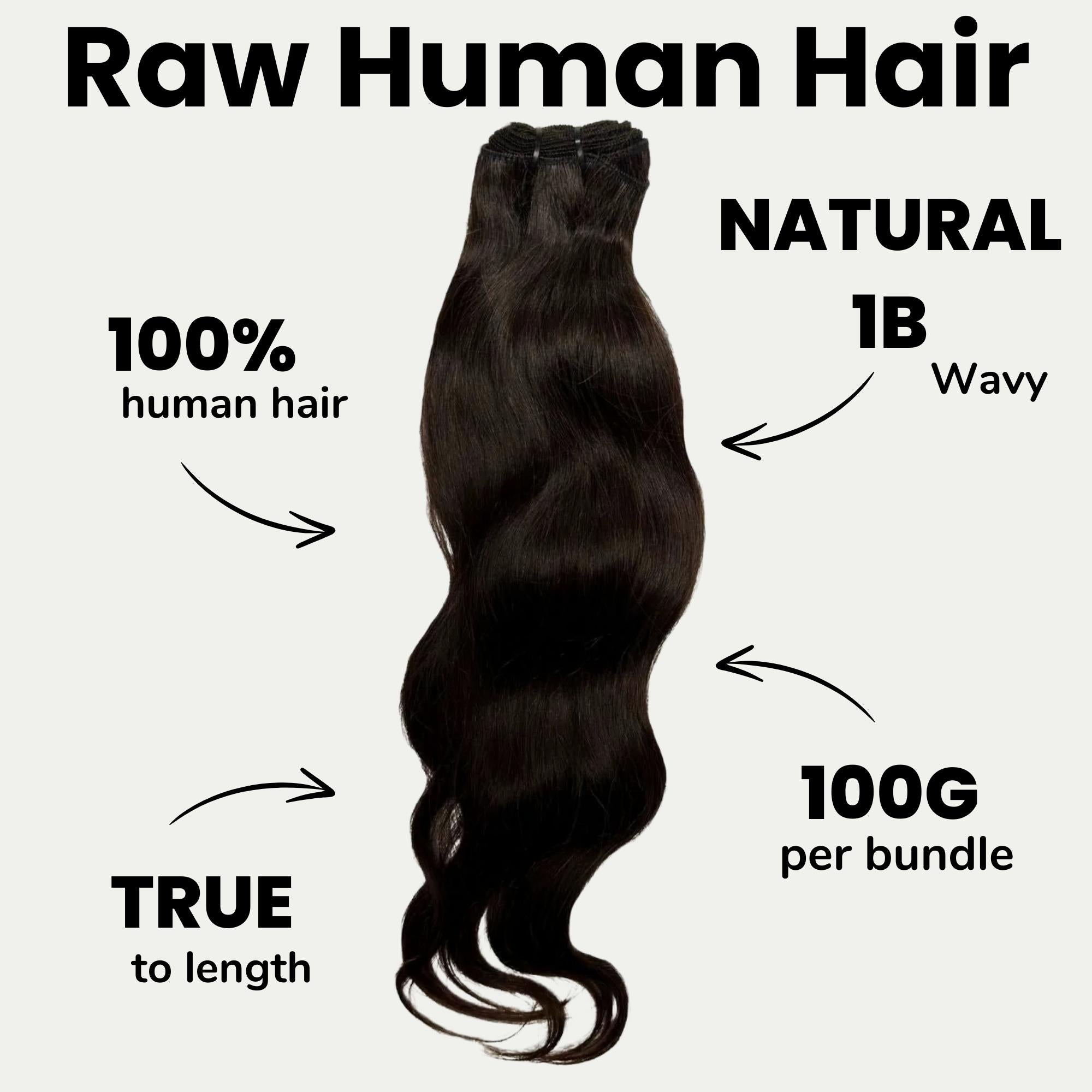 Raw Indian Wavy 100% Human Hair Bundle Deals - Private Label
