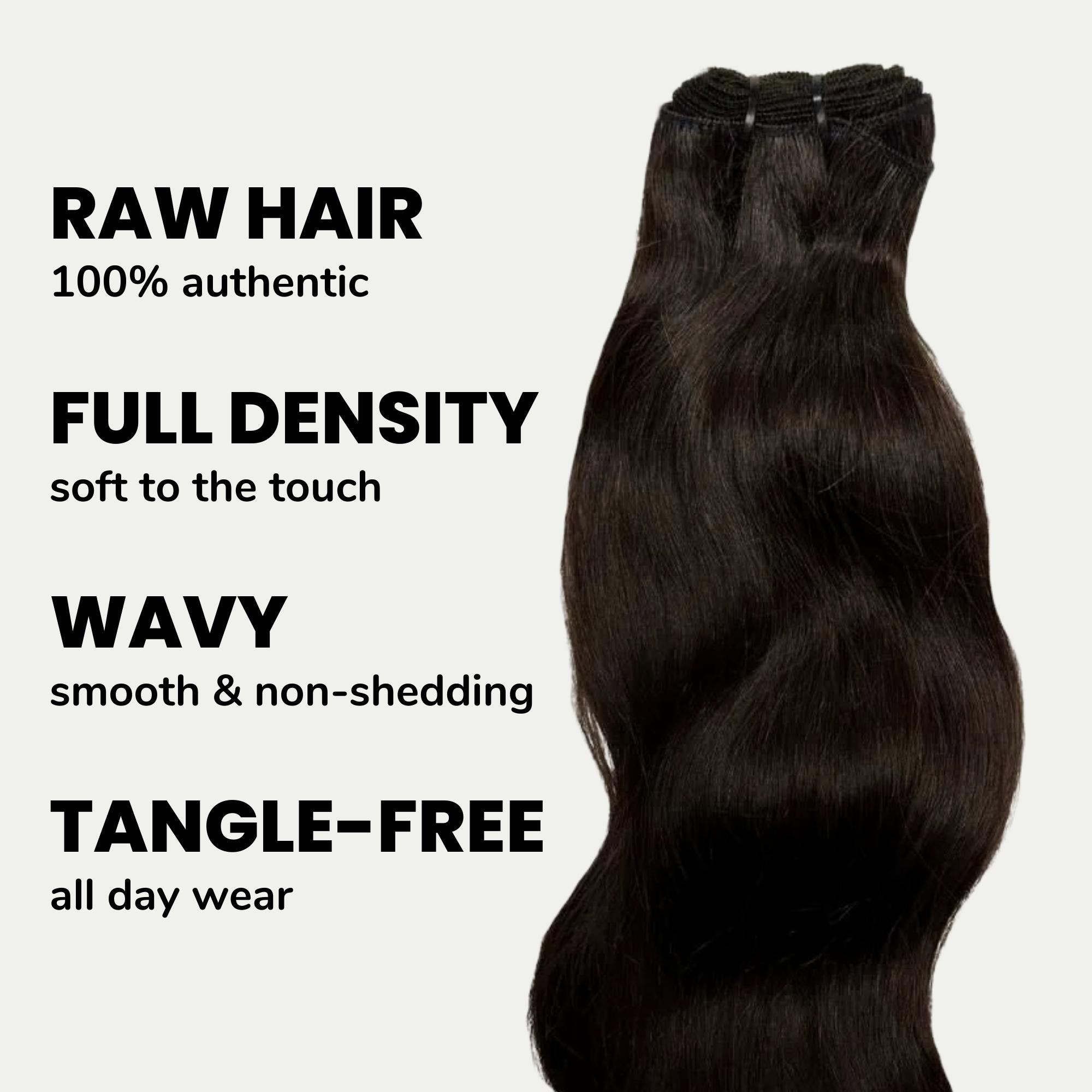 Raw Indian Wavy 100% Human Hair Bundle Deals - Private Label